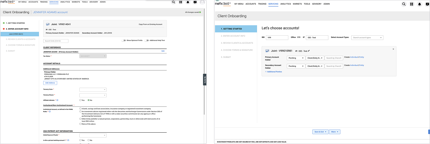 Legacy NetX360 NAO interface showing the 5-step wizard and the massive scrolling form
